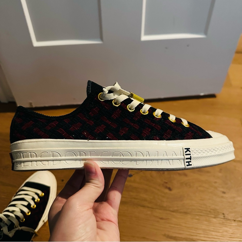 Kith Black and Burgundy Low-Top Sneakers